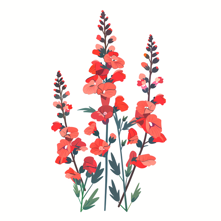 Snapdragon Flower,Red Flower,Bouquet