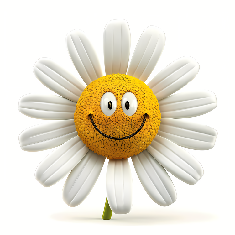 3d Cartoon Flowers,Smiley Flower,Happy Face Flower