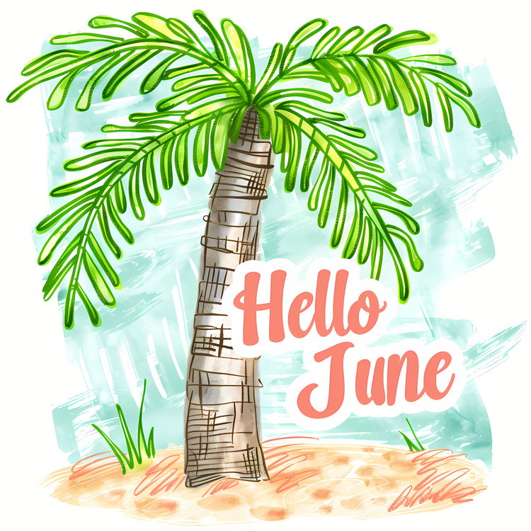 Hello June,Tropical,Handpainted