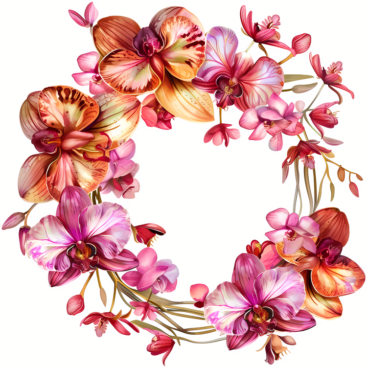 Orchid Day,Floral Wreath,Orchids