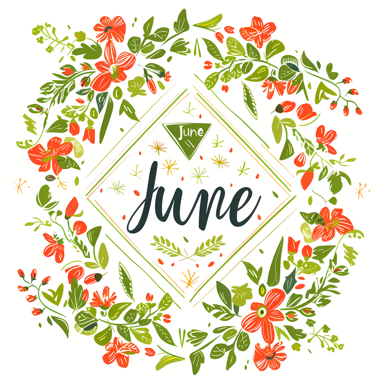 Hello June,Wreath,Greenery