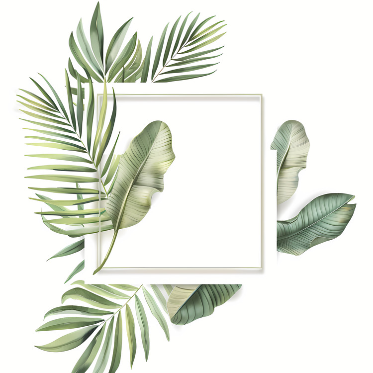 Photo Collage,Tropical,Palm Leaves
