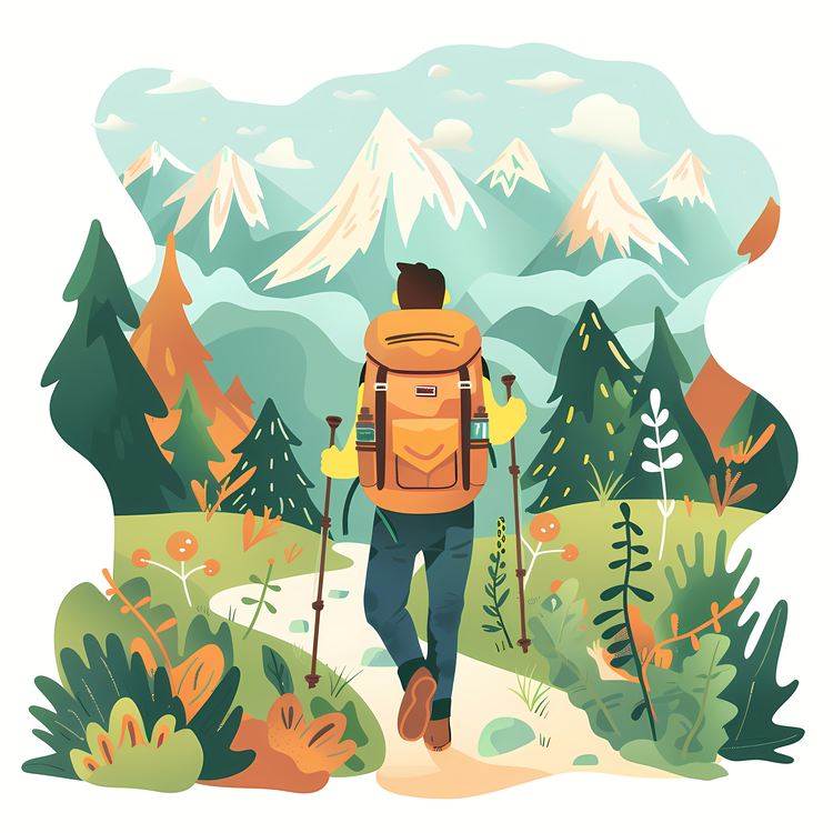 Trail,Hiker,Mountains
