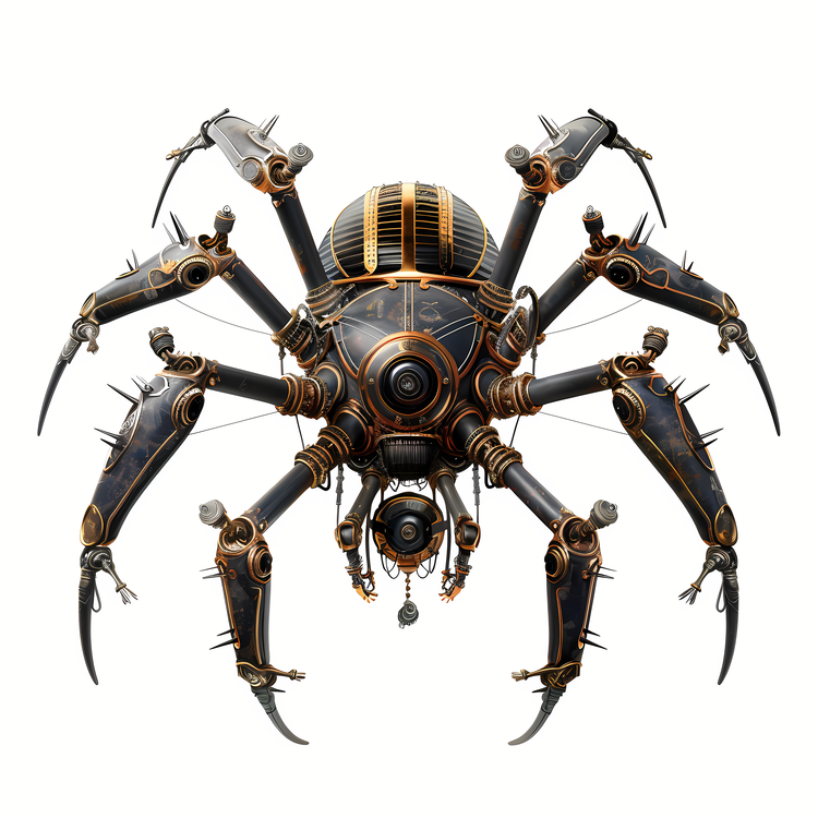 Steampunk,Industrial Robotic Spider,Steampunk Style Spider