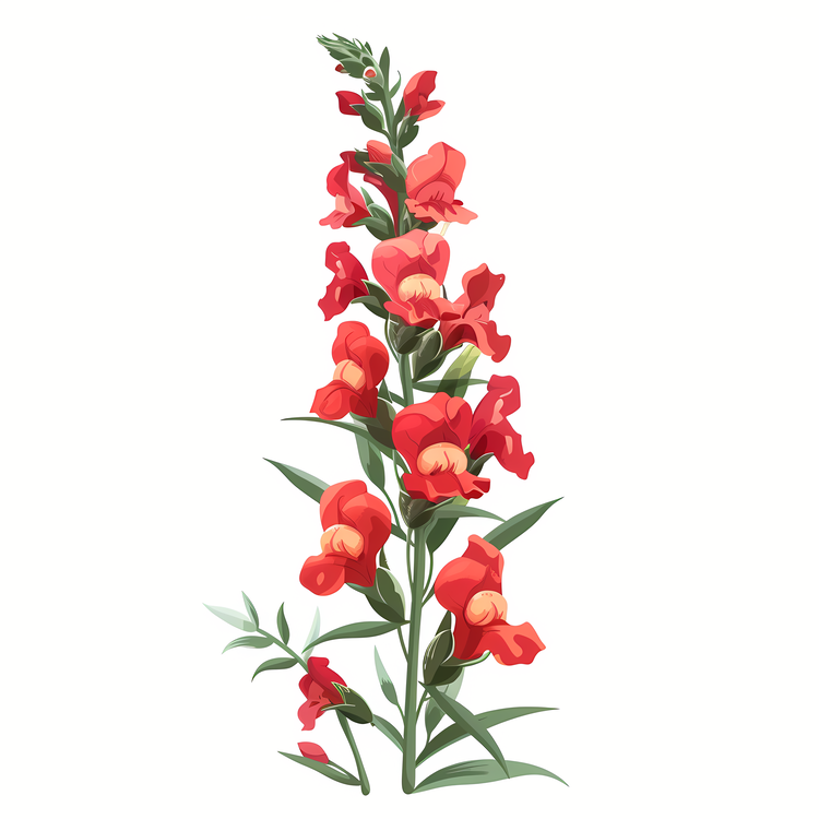 Snapdragon Flower,Red,Blooming
