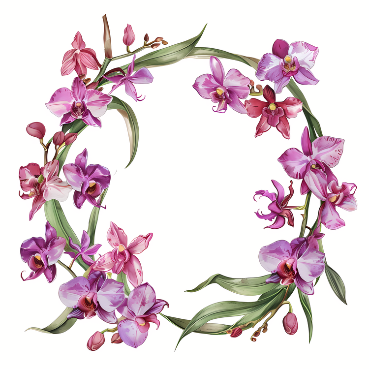 Orchid Day,Watercolor,Orchid Wreath