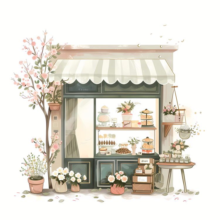 Spring Flower Store,Flower Shop,Flower Stand