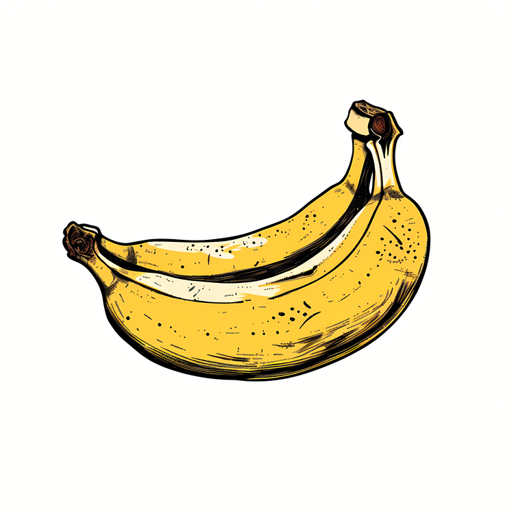 Banana,Hand Drawn,Yellow