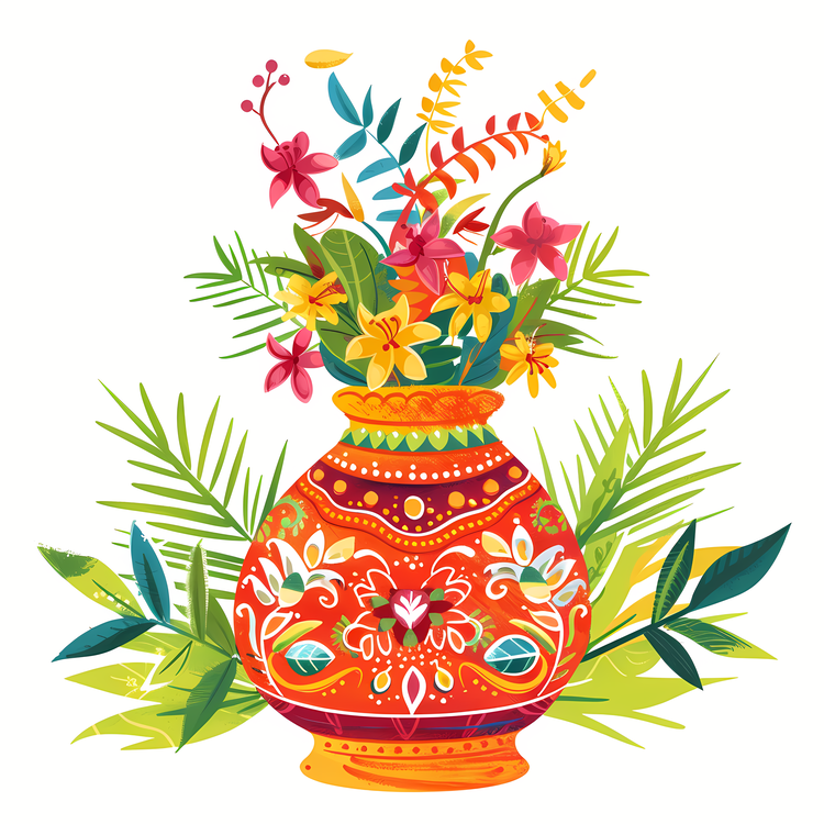 Gudi Padwa,Colorful,Vase