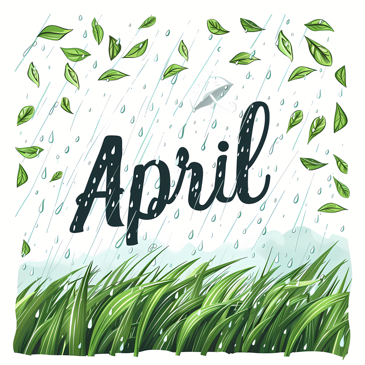 Hello April,Grass,Raindrops