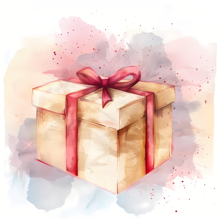 Handmade Gift,Present Box,Watercolor