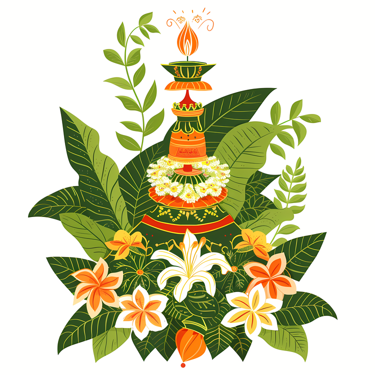 Gudi Padwa,Candle,Floral Arrangement