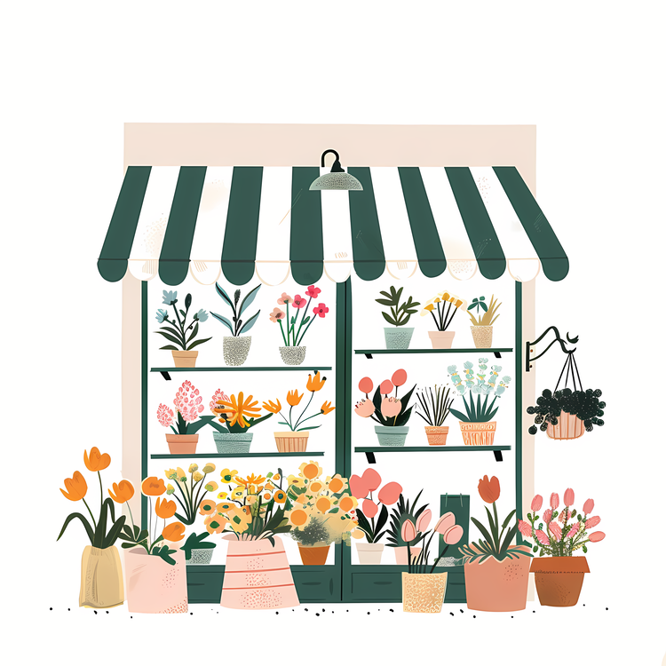 Spring Flower Store,Flower Shop,Potted Plants