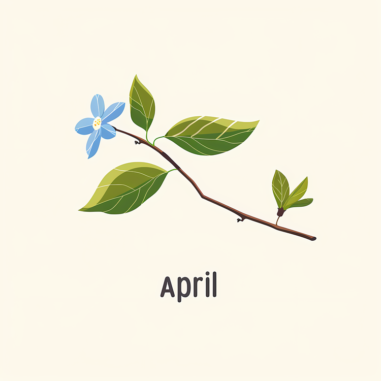 Hello April,Branch,Flowers