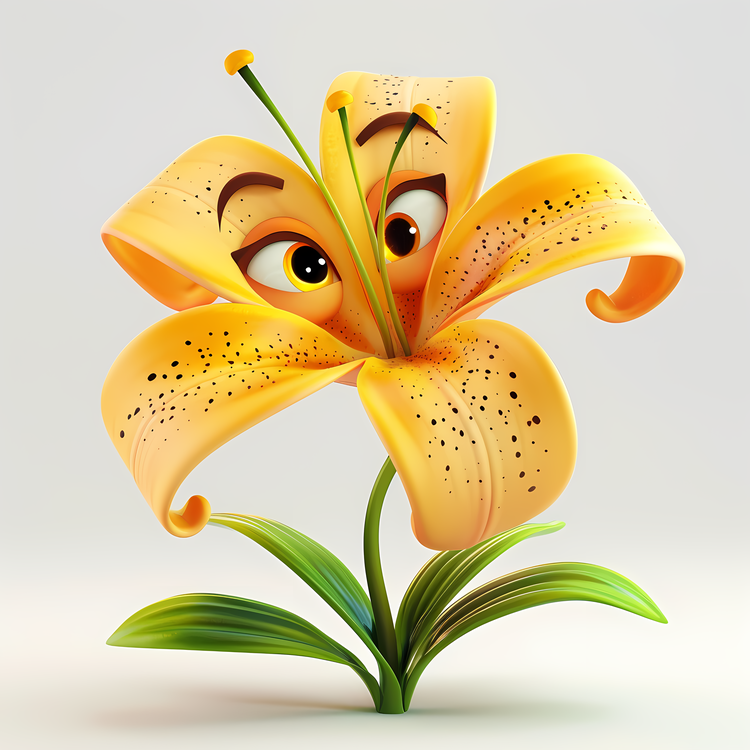 3d Cartoon Flowers,Flowers,Yellow