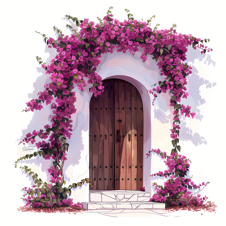 Flower Doorway,Flower Window,Door
