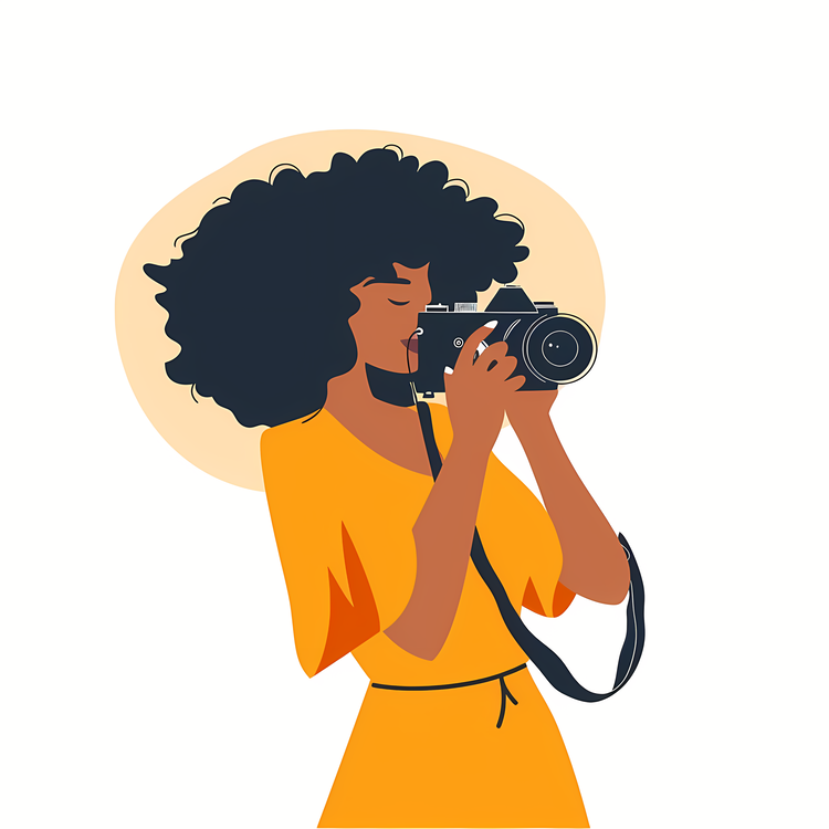 People With Camera,Taking Photo,Black Woman