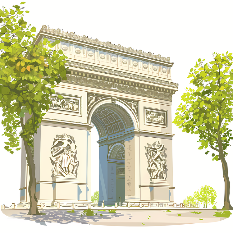 Arc De Triomphe,Colonnaded,Arched
