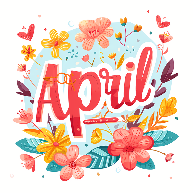 Hello April,April 2024,Word Art