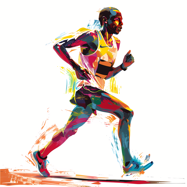 Marathon,Colorful,Man Running