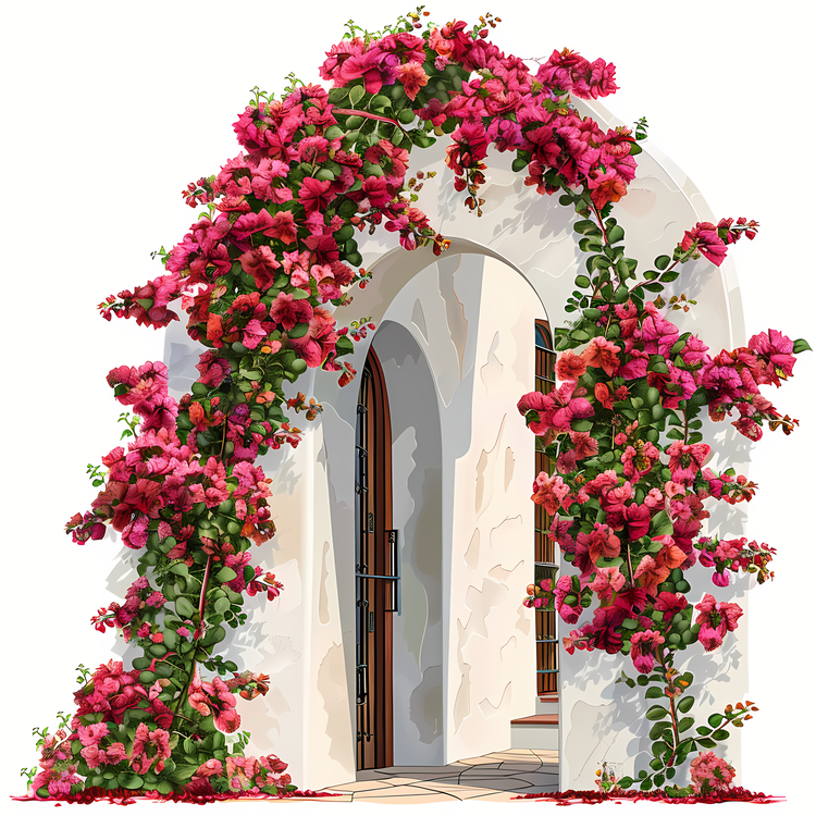 Flower Doorway,Flower Window,Arch