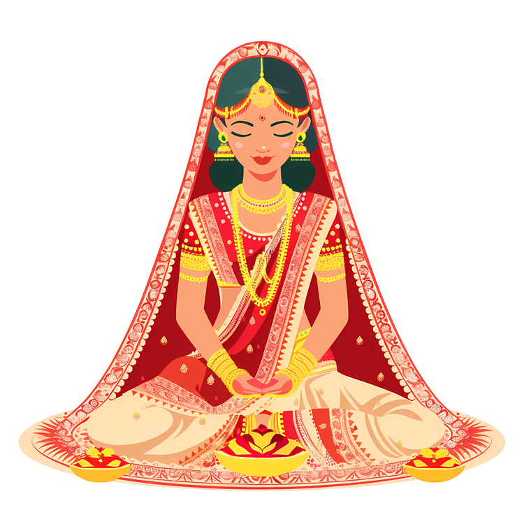 Hindu Wedding Bride,Lotus Position For Yoga,Indian Style