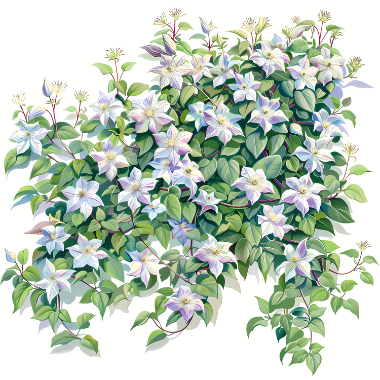 Clematis Flower,Blue,White