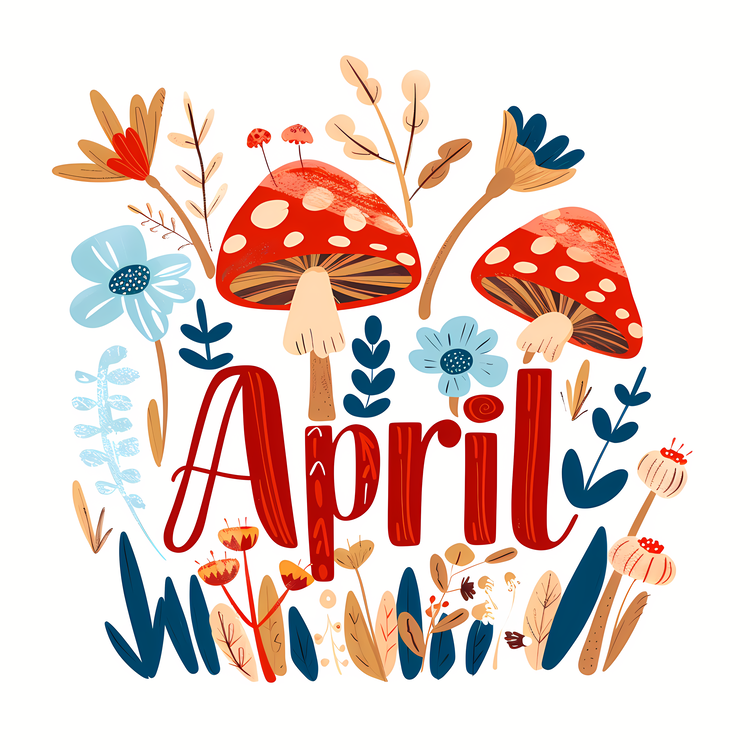 Hello April,Mushrooms,Wildflowers