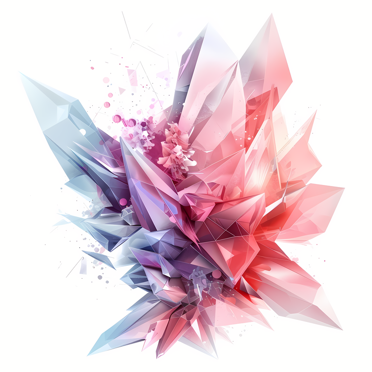 Sparkle,Pink And Blue Crystals,Digital Art