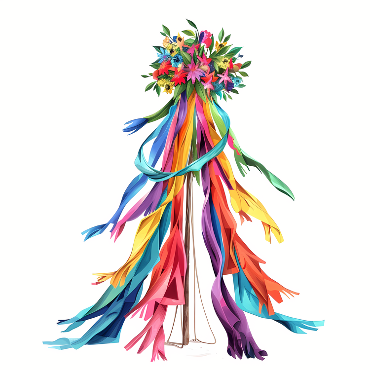 Maypole,Colorful Ribbons,Celebration