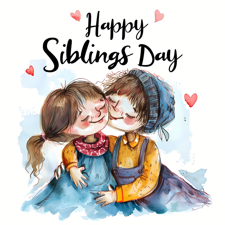 Happy Siblings Day,Sweet,Kissing