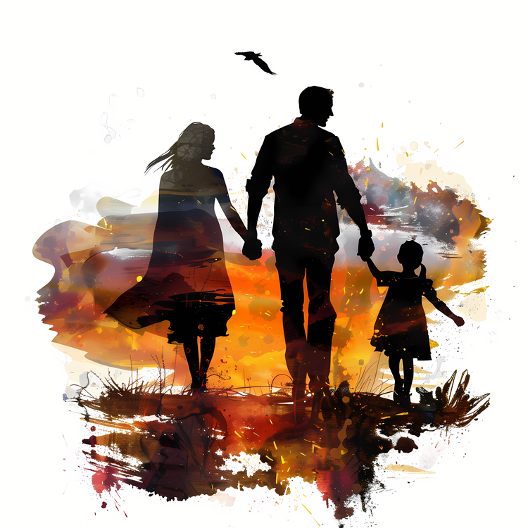 Family Silhouette,Hands Holding Hands,Family Portrait