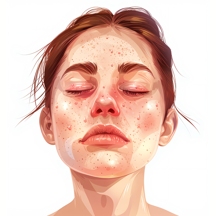 Skin Allergy,Portrait,Woman