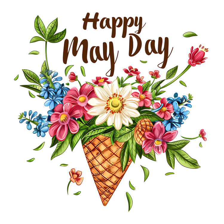 May Day,Happy May Day,Flower Cone