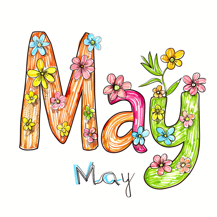 Hello May,Happy,Colorful