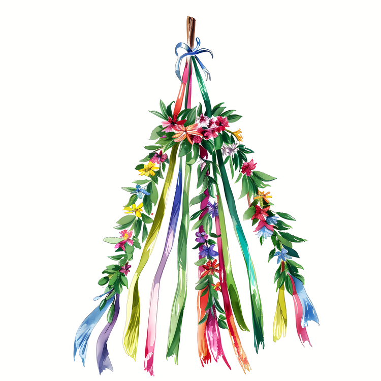 Maypole,Floral,Colorful