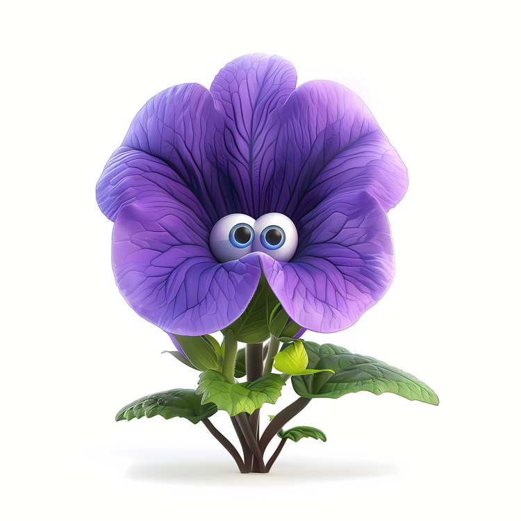 3d Cartoon Flowers,Purple Flowers,Petals