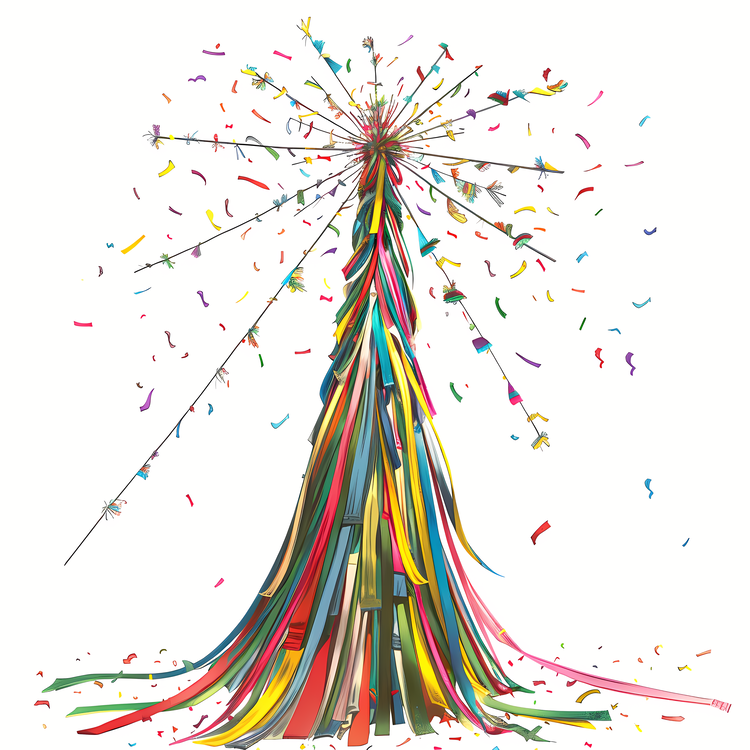 Maypole,Tree,Colored