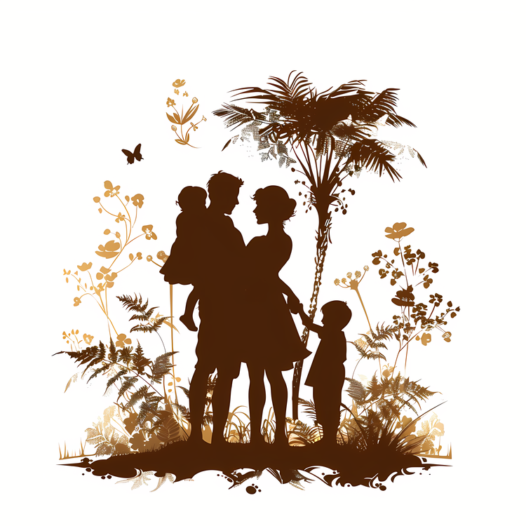 Family Silhouette,Human Family Vector,Silhouette   Family