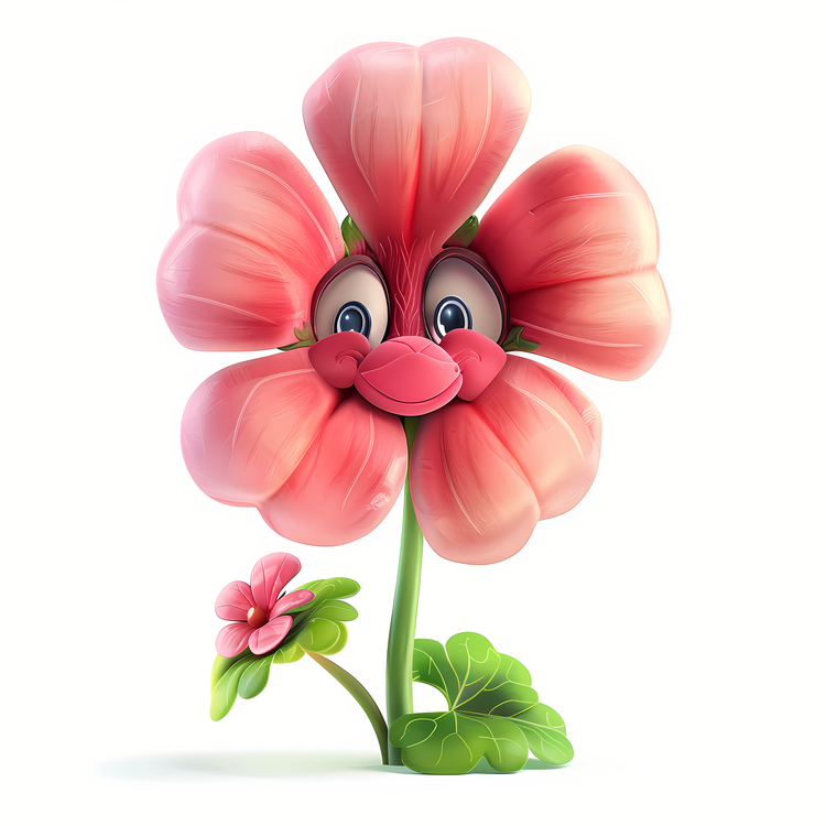 3d Cartoon Flowers,Pink Flower,Petals
