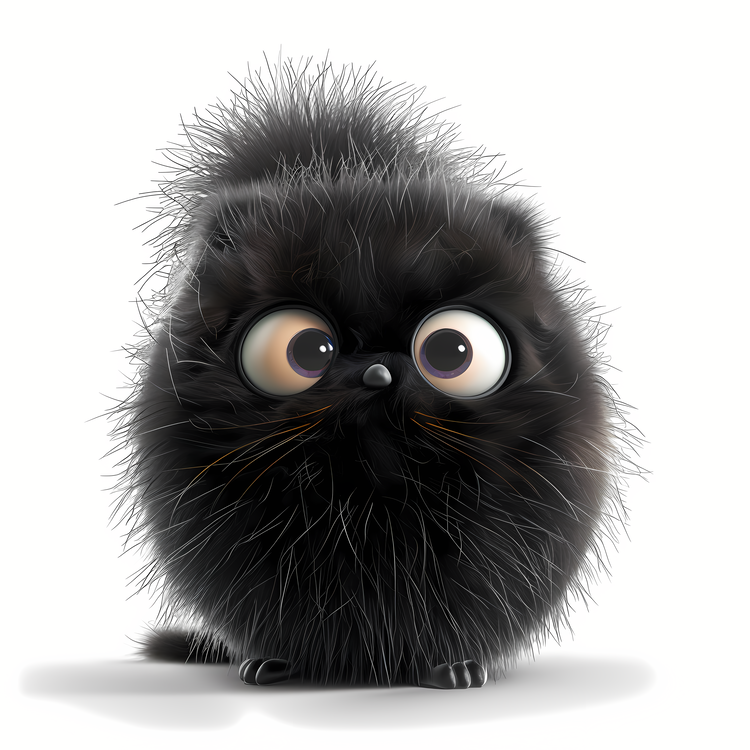 Hairball,Black Cat,Furry