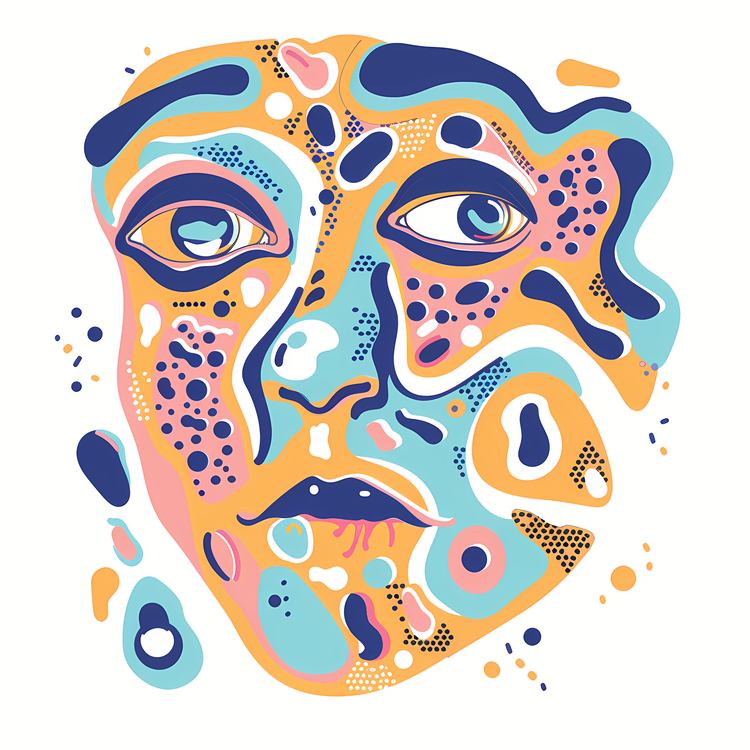 Skin Allergy,Fragmented Face,Artistic