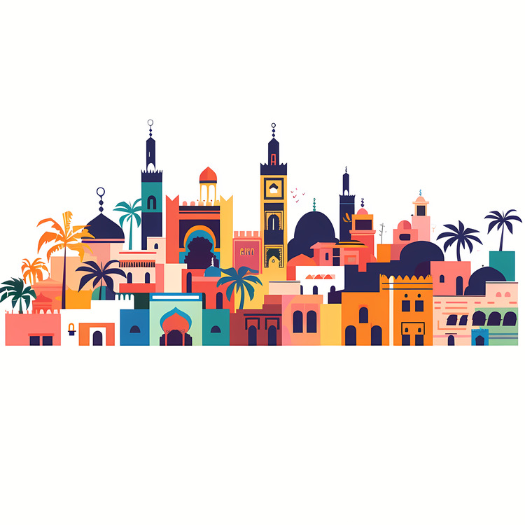 Marrakech,Skyline,Arabic Architecture