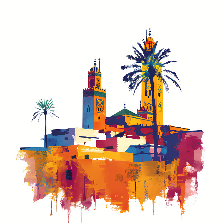 Marrakech,Painting,Colorful