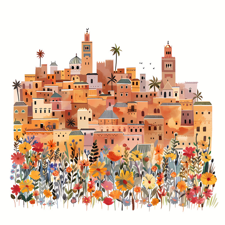 Marrakech,Colorful Town,Moroccan Landscape