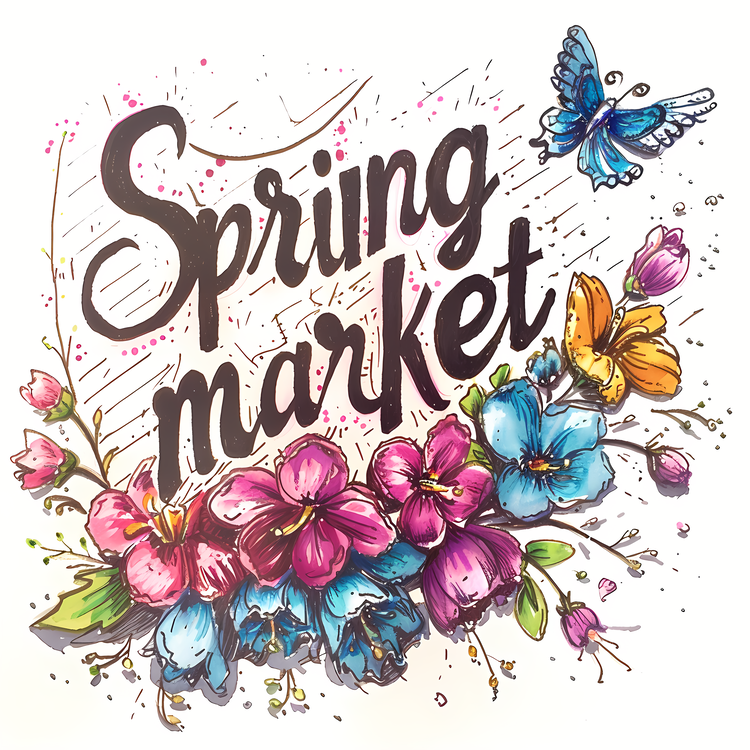 Spring Market,Flower Market,Vibrant Colors
