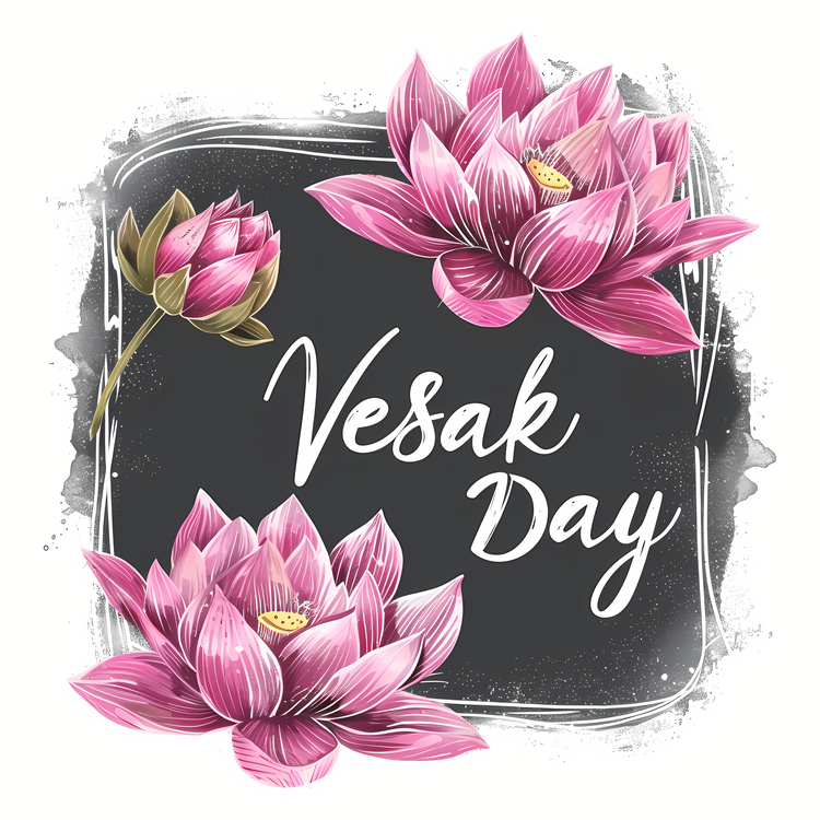 Happy Vesak Day,Lotus Flower,Pink Lotus
