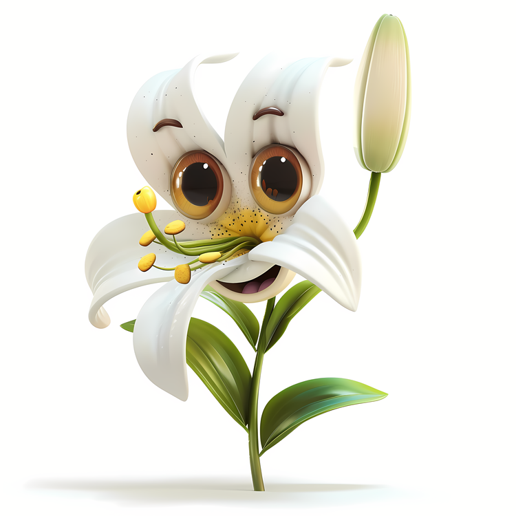 3d Cartoon Flowers,Lil,Smiling