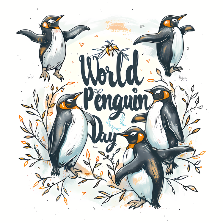 World Penguin Day,Hand Drawn,Bird