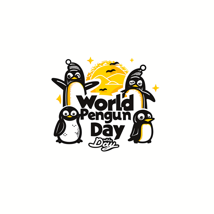 World Penguin Day,Black And White,Funny